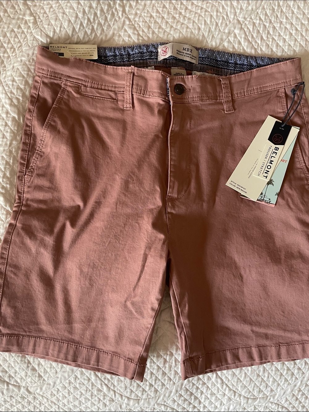 Belmont Men’s Flat-Front Shorts — Dusty Rose